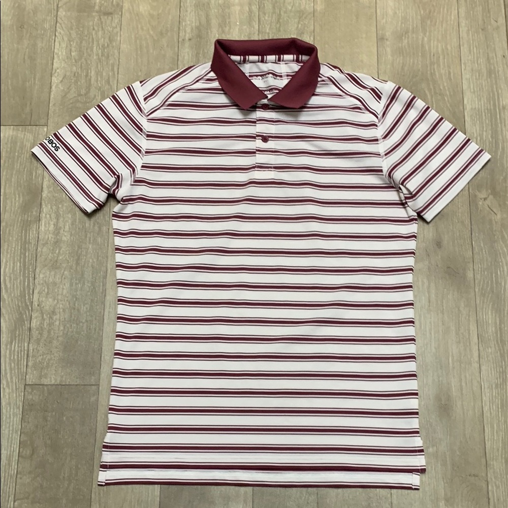 Bonobos Maroon and White Striped Polo Shirt